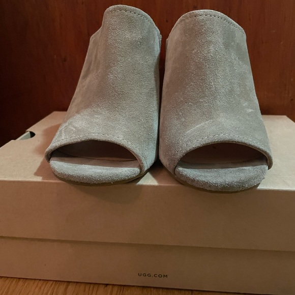 UGG Antilope Lively Suede Wedge high heels slip ons Size 7 3.5 inches high - Picture 2 of 10